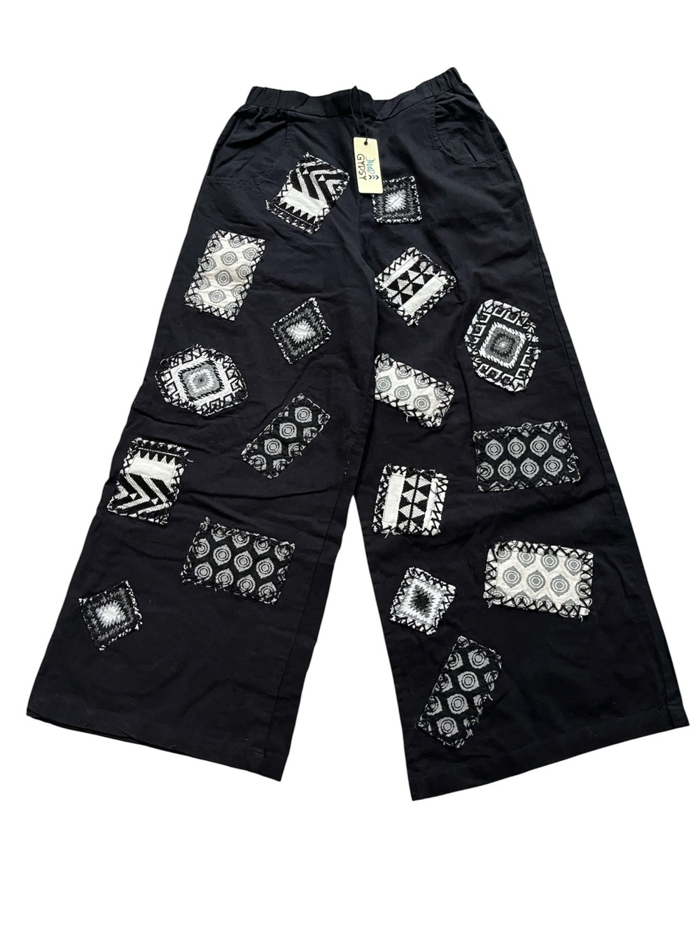 Jaded Gypsy The Pieces Fit Aztec Patchwork Pants S/M NWT Boho Wide Leg $148 West